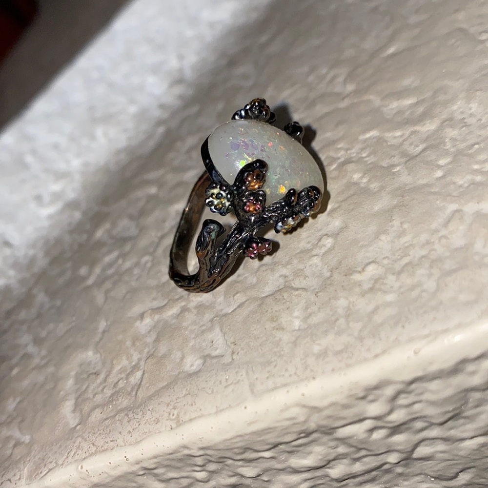 floral gemstone ring